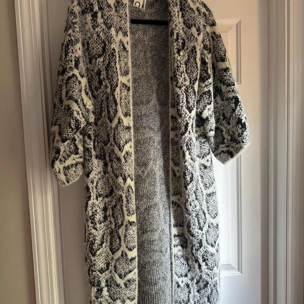 Anthropologie Animal Print Long Cardigan